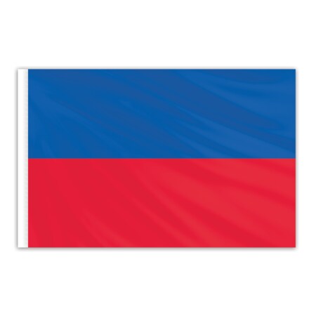 Haiti Indoor Nylon Flag 2'x3' With Gold Fringe